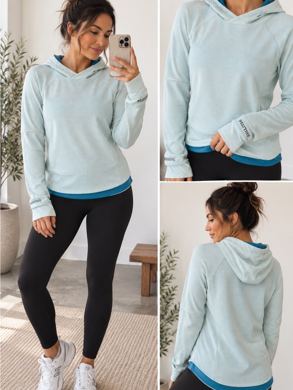 Marmot Light Blue Hooded Lightweight Women's Pullover